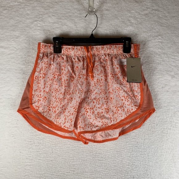 Nike Running Shorts Women's Large Orange Dri-Fit‎ Polyester Built-in-Brief 7400 - Picture 1 of 11